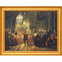 Adolph von Menzel: Bild 'Das Flötenkonzert Friedrichs des Großen' (1852), gerahmt