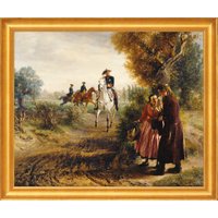 Adolph von Menzel: Bild 'Die Bittschrift (Der Spazierritt)' (1849), gerahmt