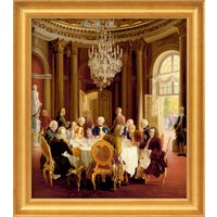 Adolph von Menzel: Bild 'Die Tafelrunde' (1850), gerahmt