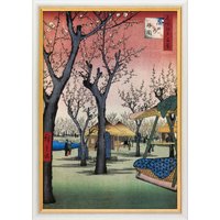 Ando Hiroshige: Bild 'Der Pflaumengarten bei Kamata' (1856-1858), gerahmt