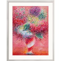 Ansgar Skiba: Bild 'Blumen in gestreifter Vase' (2018-2020) (Original / Unikat), gerahmt