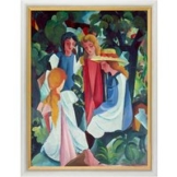 August Macke: Bild 'Vier Mädchen' (1912/13), gerahmt