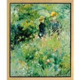 Auguste Renoir: Bild 'Begegnung im Rosengarten', gerahmt