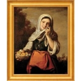 Bartolomé E. Murillo: Bild 'Mädchen mit Früchten und Blumen' (1655-1660), gerahmt