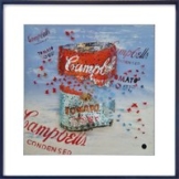 Ben Buechner: 3D-Bild 'Campbells Soup crashed rot' (2023, serielles Unikat), gerahmt