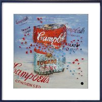 Ben Buechner: 3D-Bild 'Campbells Soup crashed rot' (2023, serielles Unikat), gerahmt