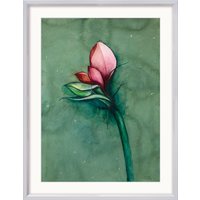Bruno Bruni: Bild 'Amaryllis' (2022) (Original / Unikat), Version silberfarben gerahmt