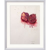 Bruno Bruni: Bild 'Granatapfel II' (Original / Unikat), Version silberfarben gerahmt