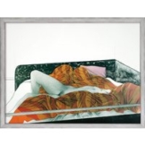 Bruno Bruni: Bild 'Il letto rigato' (1991), Version silberfarben gerahmt