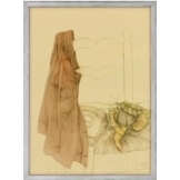 Bruno Bruni: Bild 'Stillleben mit Stuhl, Telefon und Jacke' (1987), Version silberfarben gerahmt