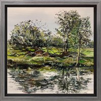 Burkhard Kern: Bild 'Am Ufer III' (2023) (Original / Unikat), gerahmt