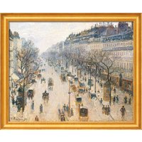 Camille Pissarro: Bild 'Der Boulevard Montmartre an einem Wintermorgen' (1897), gerahmt