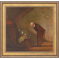 Carl Spitzweg: Bild 'Der Alchimist' (1860), gerahmt