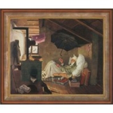 Carl Spitzweg: Bild 'Der arme Poet' (1839), gerahmt