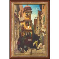 Carl Spitzweg: Bild 'Der Briefbote im Rosenthal' (1858), gerahmt