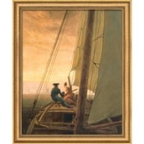 Caspar David Friedrich: Bild 'Auf dem Segler' (1818), gerahmt