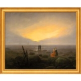 Caspar David Friedrich: Bild 'Mondaufgang am Meer' (1821), gerahmt