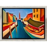 Christin Lutze: Bild 'Gemüseboot in Venedig' (2023) (Original / Unikat), gerahmt