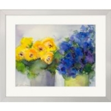 Christine Kremkau: Bild 'Gelb und Blau' (2016) (Original / Unikat), gerahmt
