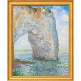 Claude Monet: Bild 'Das Manneporte bei Étretat' (1886), Version goldfarben gerahmt