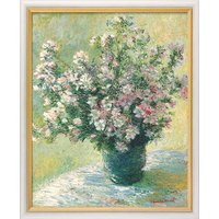 Claude Monet: Bild 'Vase à fleurs - Malvenstrauß' (1881/82), gerahmt
