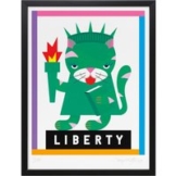 Doppeldenk: Bild 'LIBERTY', Version schwarz gerahmt