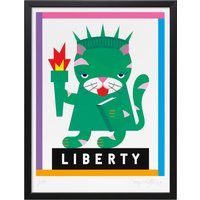 Doppeldenk: Bild 'LIBERTY', Version schwarz gerahmt