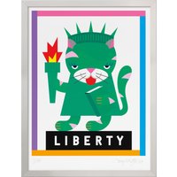 Doppeldenk: Bild 'LIBERTY', Version silberfarben gerahmt
