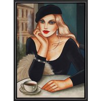 Ekaterina Moré: Bild 'Black Coffee' (2023) (Original / Unikat), gerahmt