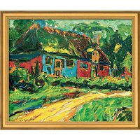 Ernst Ludwig Kirchner: Bild 'Altes Haus auf Fehmarn' (1908), gerahmt