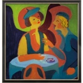 Ernst Ludwig Kirchner: Bild 'Zwei Damen im Café' (1927), gerahmt