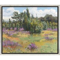 Frank Suplie: Bild 'Wacholderwald II (Heideblüte & Wacholderwald bei Schmarbeck)' (2011), gerahmt