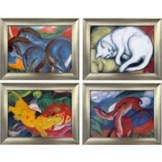 Franz Marc: 4 Tierbilder im Set, gerahmt