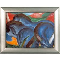 Franz Marc: Bild 'Die großen blauen Pferde' (1911), gerahmt