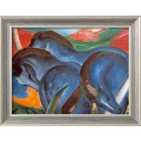 Franz Marc: Bild 'Die großen blauen Pferde' (1911), gerahmt