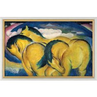 Franz Marc: Bild 'Die kleinen gelben Pferde' (1912), gerahmt