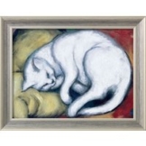 Franz Marc: Bild 'Die weiße Katze' (Kater auf gelbem Kissen) (1912), gerahmt