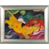 Franz Marc: Bild 'Kühe gelb-rot-grün' (1912), gerahmt