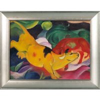 Franz Marc: Bild 'Kühe gelb-rot-grün' (1912), gerahmt