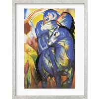 Franz Marc: Bild 'Turm der blauen Pferde' (1913), gerahmt