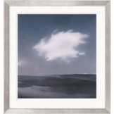 Gerhard Richter: Bild 'Landschaft mit Wolke' (1969), Version silberfarben gerahmt