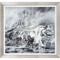 Gerhard Richter: Bild 'Tiger' (1965), Version silberfarben gerahmt