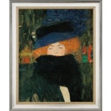 Gustav Klimt: Bild 'Bildnis einer Frau mit Hut und Federboa' (1909), gerahmt