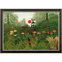 Henri Rousseau: Bild 'Urwaldlandschaft mit untergehender Sonne' (1910), gerahmt