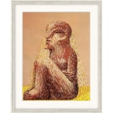 Horst Antes: Bild 'Sitzende Figur mit Schleier' (1979), gerahmt
