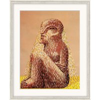Horst Antes: Bild 'Sitzende Figur mit Schleier' (1979), gerahmt
