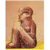 Horst Antes: Bild 'Sitzende Figur mit Schleier' (1979), ungerahmt