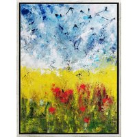 Irina Brettmann: Bild 'Raps und Mohn' (Original / Unikat), gerahmt