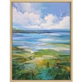 Irina Laube: Bild 'Green Coast' (2024) (Original / Unikat), gerahmt