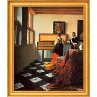 Jan Vermeer van Delft: Bild 'Die Musikstunde' (1662/64), gerahmt